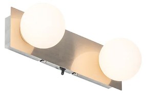 Aplique moderno aço 28cm IP44 2 luzes - CEDERIC Moderno