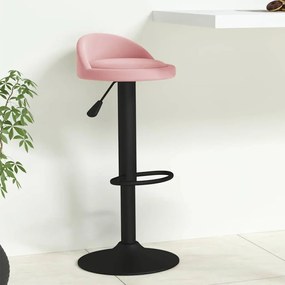 vidaXL Banco de bar veludo rosa