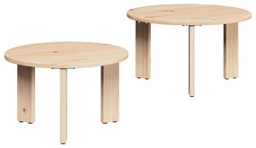 vidaXL Mesa de centro 2 pcs Natural Madeira de pinho maciça