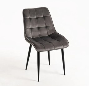 Cadeira Cade Veludo - Cinza escuro