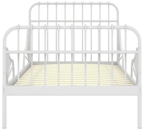 Estrutura de cama extensível em metal branco 80x130/200 cm