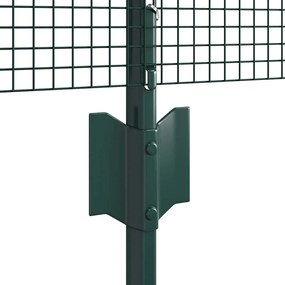 Cerca de Arame Soldado com 5 Postes U Verde 0.8x10 m Aço