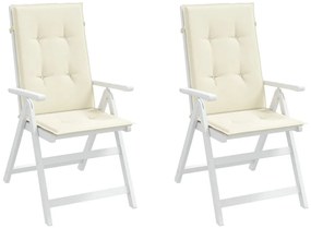 Almofadões para cadeiras altas de jardim 2 pcs tecido creme
