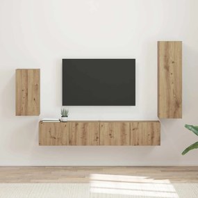 vidaXL Conjunto de móvel de TV 4 pcs Carvalho Artesanal