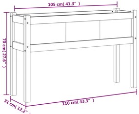 Vasos/floreiras de jardim com pernas 2 pcs pinho maciço branco