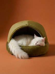 Cesto ninho em veludo, para gato bronze