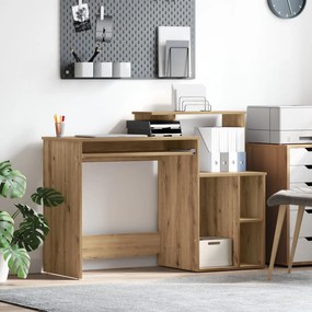 mesa com Armazenamento Carvalho Artesanal 120.5x44x88.5 cm Madeira Der