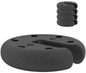 Outsunny Conjunto de 4 Pesos para Tendas Preenchido de Cimento para Tendas Dobráveis Ø20x4,5 cm Preto