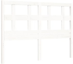 Cama sem colchão 140x200 cm madeira de pinho maciça branco