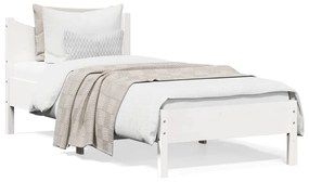 Estrutura de cama 90x190 cm madeira de pinho maciça branco