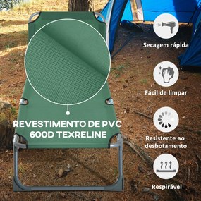 Espreguiçadeira Dobrável e Reclinável em 4 Posições Espreguiçadeira de