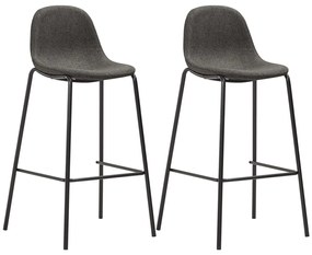 vidaXL Cadeiras de bar 2 pcs tecido cinzento-escuro