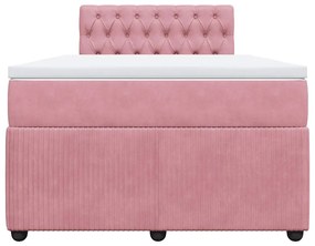 Cama boxspring com colchão 120x200 cm veludo rosa