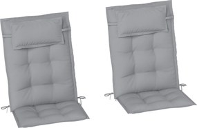 Outsunny Conjunto com 2 Almofadas para Espreguiçadeira, Resistente à Água, Almofadas para Espreguiçadeira de Jardim 50x116x5 cm, Cinza claro | Aosom Portugal