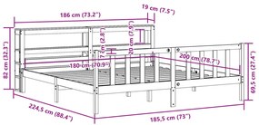 Cama sem colchão 180x200 cm madeira de pinho maciça