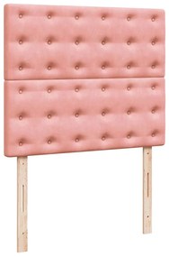 Cama box spring c/ colchão luzes e LED 120x190 cm veludo rosa