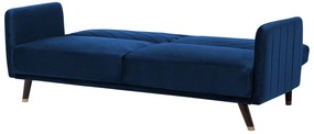 Sofá-cama de 3 lugares em veludo azul marinho SENJA Beliani