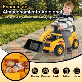 Andarilho Escavadora para crianças com balde ajustável Som do motor Anti-torção Bloqueio anti-torção do motor Piso do veículo de construção