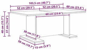 Mesa de centro Outros Madeira antiga 103.5 x 60 x 40 cm