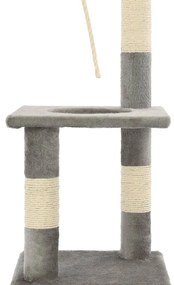 Árvore p/ gatos c/ postes arranhadores sisal 109 cm cinzento