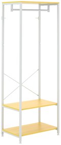 HOMCOM Suporte para Cabide com Barra Suspensa e 2 Estantes para 6 Pares de Sapatos para Entrada 60x40x167,5 cm Natural e Branco