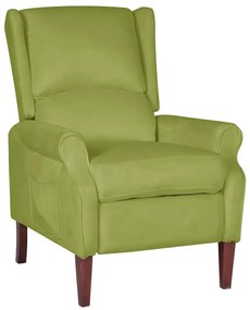 vidaXL Poltrona reclinável veludo verde-claro