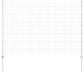 vidaXL Cerca e Poste Prateado 1,5 x 10 m Aço