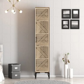 Roupeiro Kumsal P – Nogueira e Creme – 40x47,5x201,4 cm