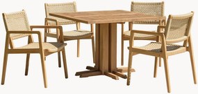 Conjunto de jantar para jardim em madeira de teca Valeria, conjunto de 5