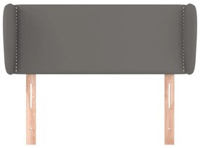 Cabeceira de cama c/ abas couro artificial 103x23x78/88cm cinza