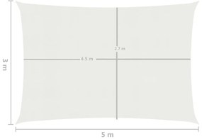 Para-sol estilo vela 160 g/m² 3x5 m PEAD branco