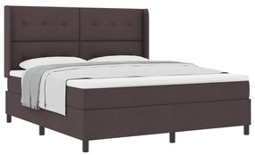 Cama Box com Colchão Castanho Escuro 180x200 cm de Tecido