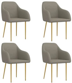 vidaXL Cadeiras de jantar 4 pcs veludo cinzento-claro