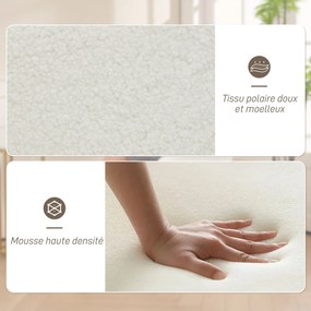 Poltrona de sala giratória, banco toucador estofada e de grande conforto, com base em aço e tecido com efeito de pelúcia branca
