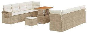 Conjunto de Sofá de Jardim com 11 Peças e Almofadas Bege em Rattan Sin