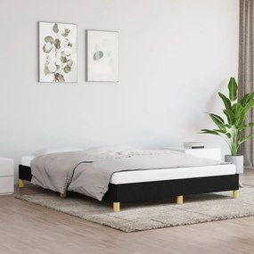 Estrutura de cama sem colchão 160x200 cm tecido preto