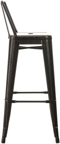 Banco de bar Mason em metal 44 x 96 x 43 cm Preto + Dourado