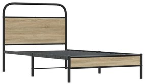 Estrutura cama s/ colchão derivados de madeira carvalho fumado