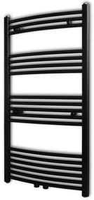 vidaXL Radiador de Toalhas Montado na parede Preto