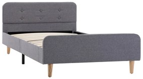 Estrutura de cama em tecido 90x200 cm cinzento-claro