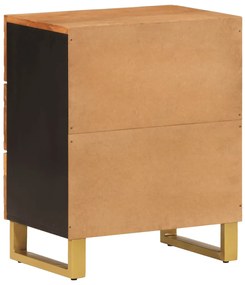 Mesa de cabeceira 50x33x60 cm mangueira maciça castanho e preto