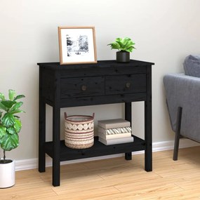 vidaXL Mesa consola 75x35x75 cm madeira de pinho maciça preto