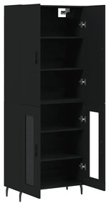 Armário alto 69,5x34x180 cm derivados de madeira preto