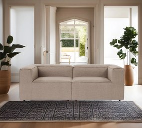 Sofá de 2 Lugares Fora – Castanho – 214x66x105 cm
