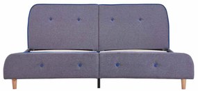 Estrutura de cama sem colchão 150x200 cm tecido cinzento-claro