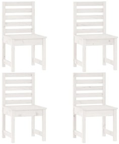 5 pcs conj. de jantar p/ jardim madeira de pinho maciça branco