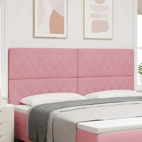 Cabeceira LED rosa 100 cm em veludo