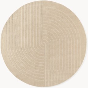 Tapete redondo de lã artesanal Mason