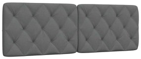 vidaXL Almofadão de cabeceira 160 cm tecido cinzento-escuro