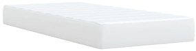 Cama com molas/colchão 90x200 cm couro artificial branco